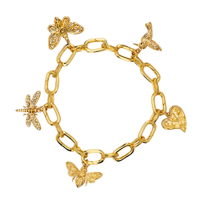 18k Vermeil over Sterling Silver Bee Charm