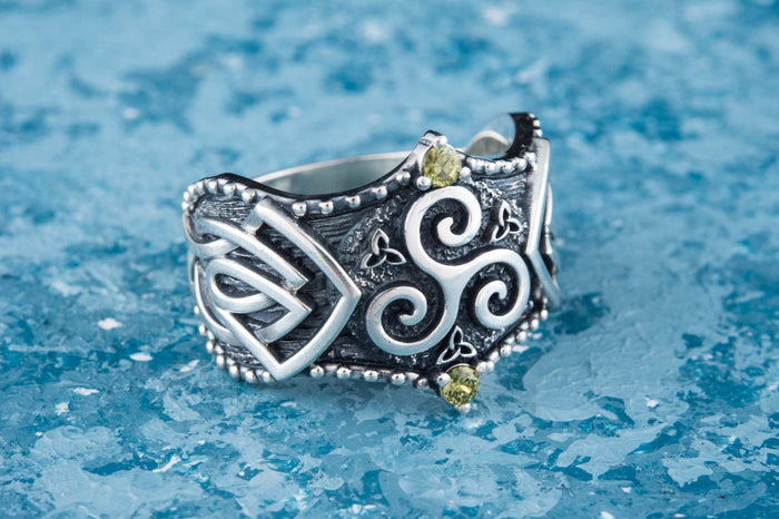 vkngjewelry Ring Handcrafted Triskelion Symbol Norse Ornament Sterling Silver Ring