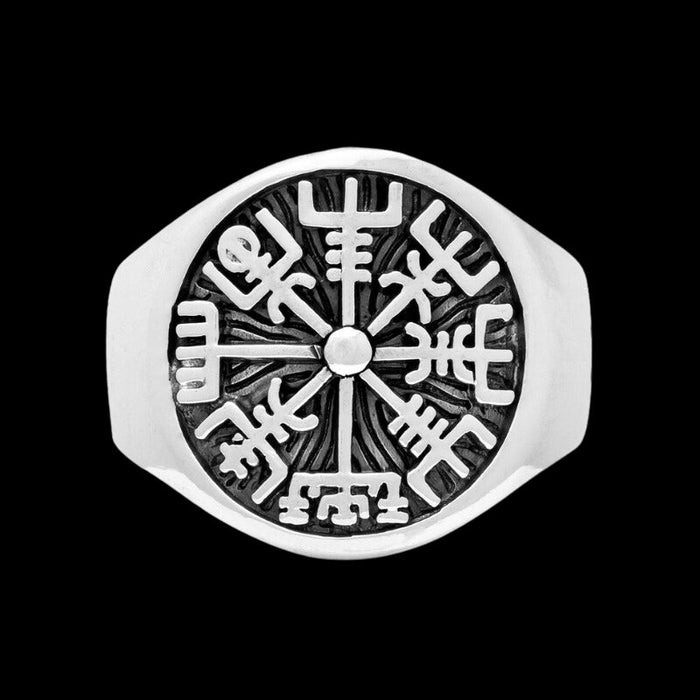 vkngjewelry Bagues Vegvisir Magical Staves Compass Sterling Silver Ring