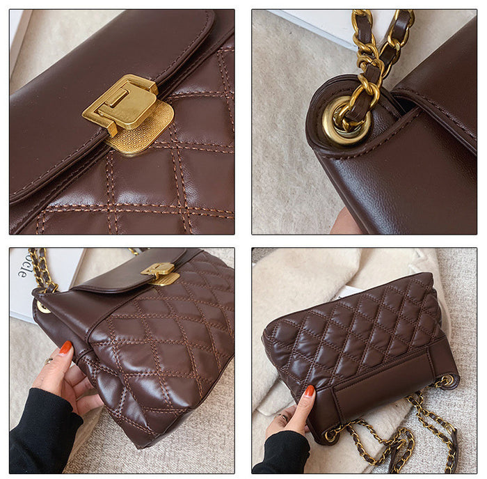 H1861 - Elegant Brown Crossbody Bag