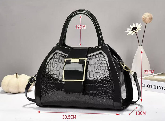H2136 - Retro Stone Patterned Fashion Handbag