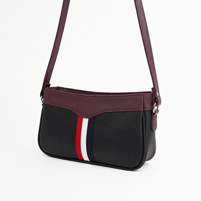 Riviera Stripe Bag Black & Maroon - astorebags.pk