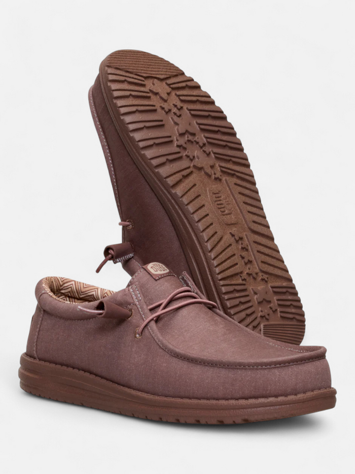 Zapatos Hey Dude Wally Stretch Canvas Marron