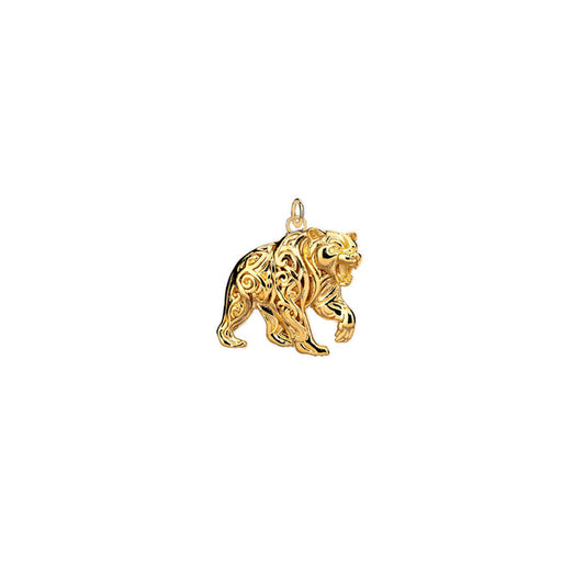 18k Vermeil over Sterling Silver Bear Charm