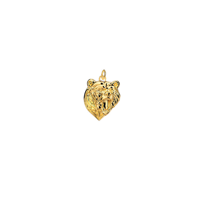 18k Vermeil over Sterling Silver Bear Head Charm