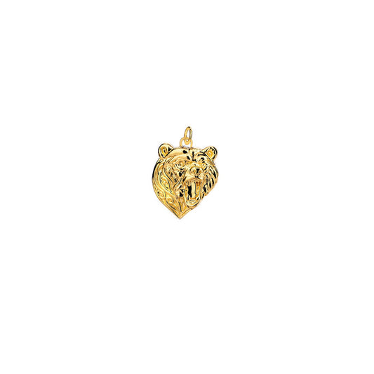 18k Vermeil over Sterling Silver Bear Head Charm