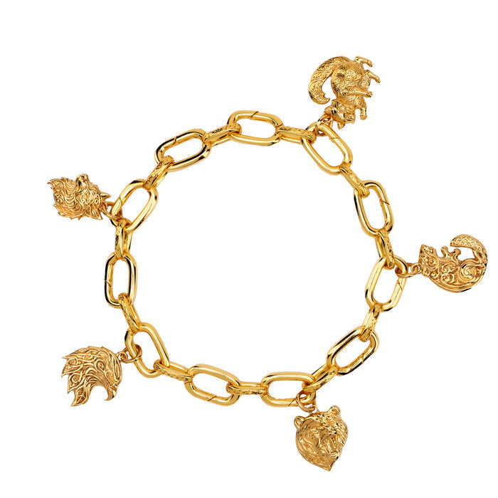 18k Vermeil over Sterling Silver Bear Head Charm