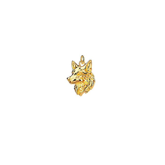 18k Vermeil over Sterling Silver Dog (profile) Charm
