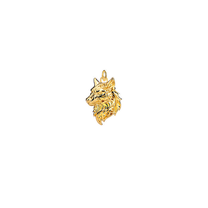 18k Vermeil over Sterling Silver Wolf Charm