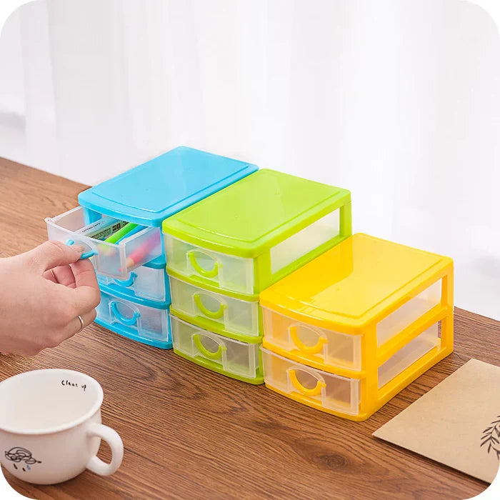 3 Drawers Mini Desktop Jewelry Makeup Organizer.