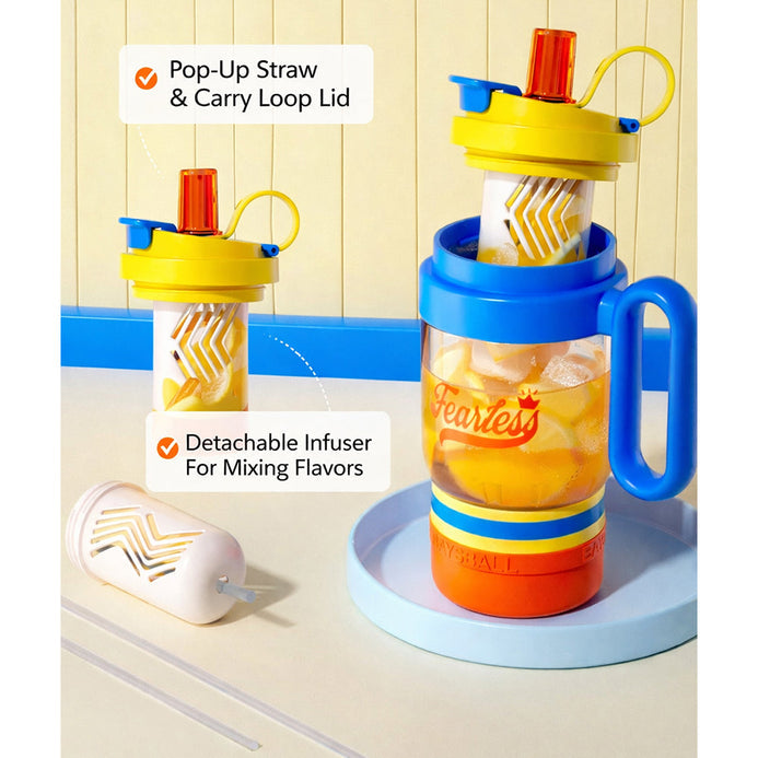 water bottle with detachable snack container multifunction bottle for travel and gym