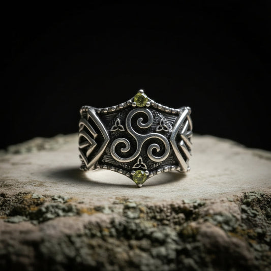 vkngjewelry Ring Handcrafted Triskelion Symbol Norse Ornament Sterling Silver Ring