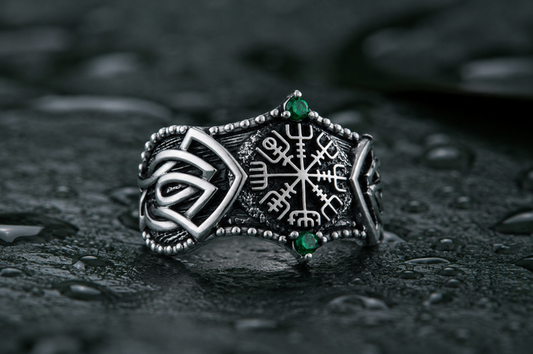 vkngjewelry Ring Handcrafted Vegvisir Symbol Norse Ornament Sterling Silver Ring