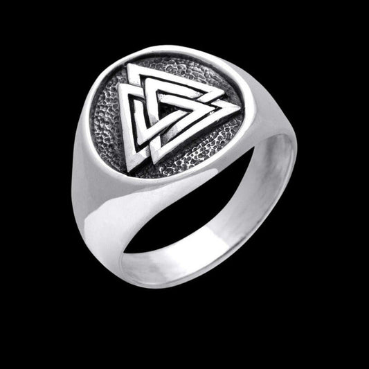 vkngjewelry Bagues Valknut Odin Viking Norse Sterling Silver Ring