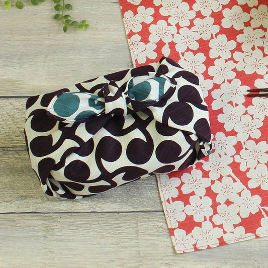 "Furoshiki" Wrapping Cloth - Isa Monyo Reversible New Sprout Purple/Blue (48cm x48cm)