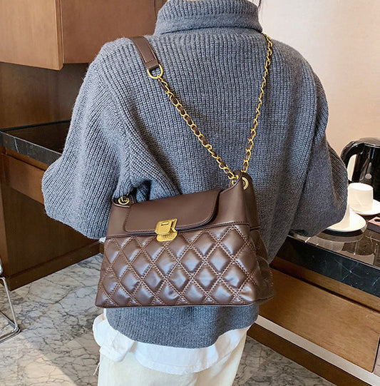 H1861 - Elegant Brown Crossbody Bag