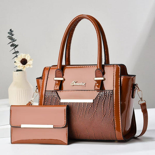 H2102 - Korean Retro 2pc Fashion Handbag set
