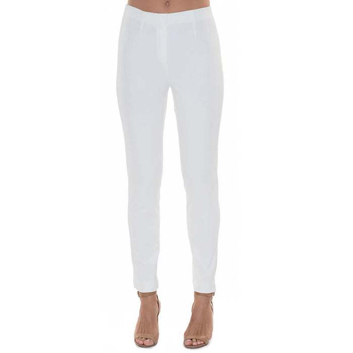 "Sasha" Pull-On Straight Leg Pant in White Denim  - SASH-WHTD