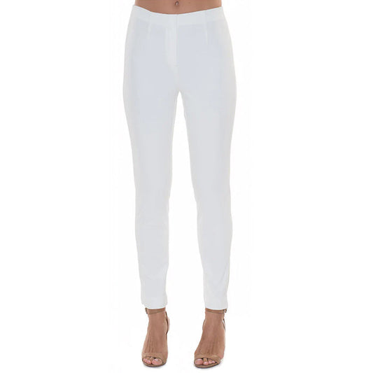 "Sasha" Pull-On Straight Leg Pant in White Denim  - SASH-WHTD