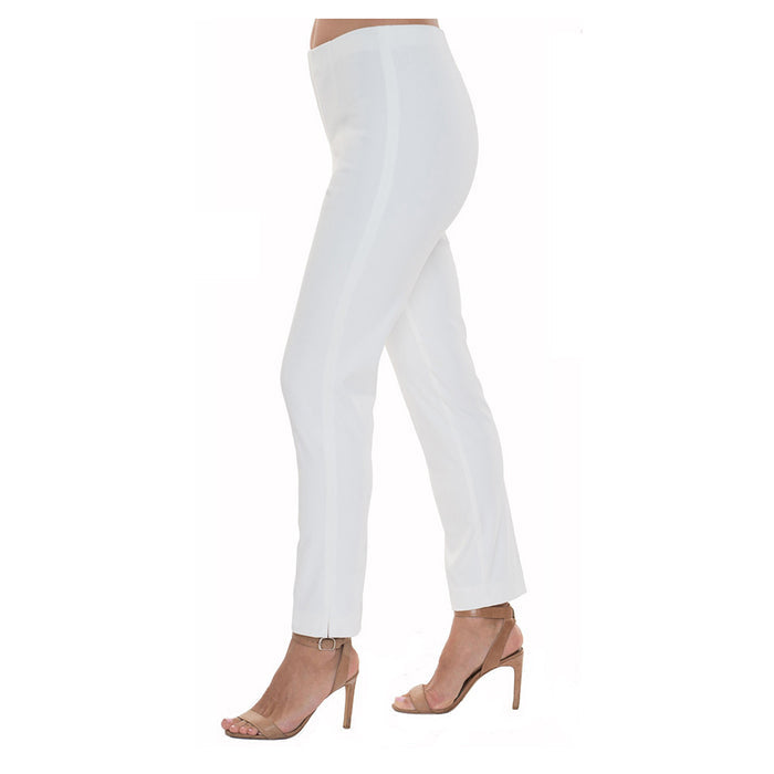 "Sasha" Pull-On Straight Leg Pant in White Denim  - SASH-WHTD