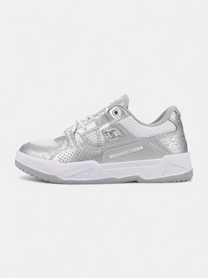 Zapatillas DC Mujer Construct Blanco Plateado