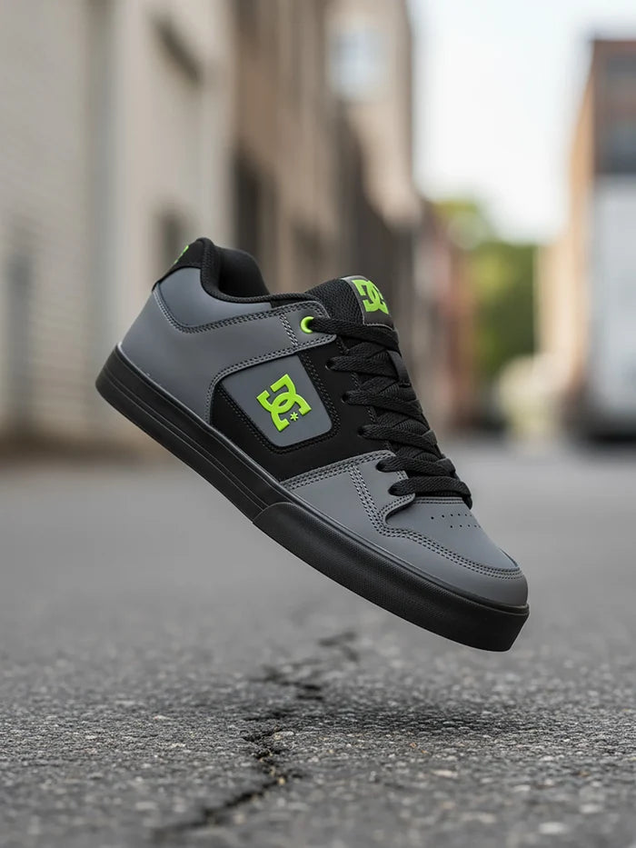 Zapatillas Dc Pure Gris Negro Verde