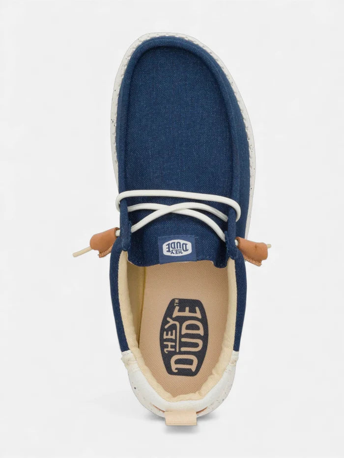 Zapatos Hey Dude Wally Craft Linen Azul Blanco