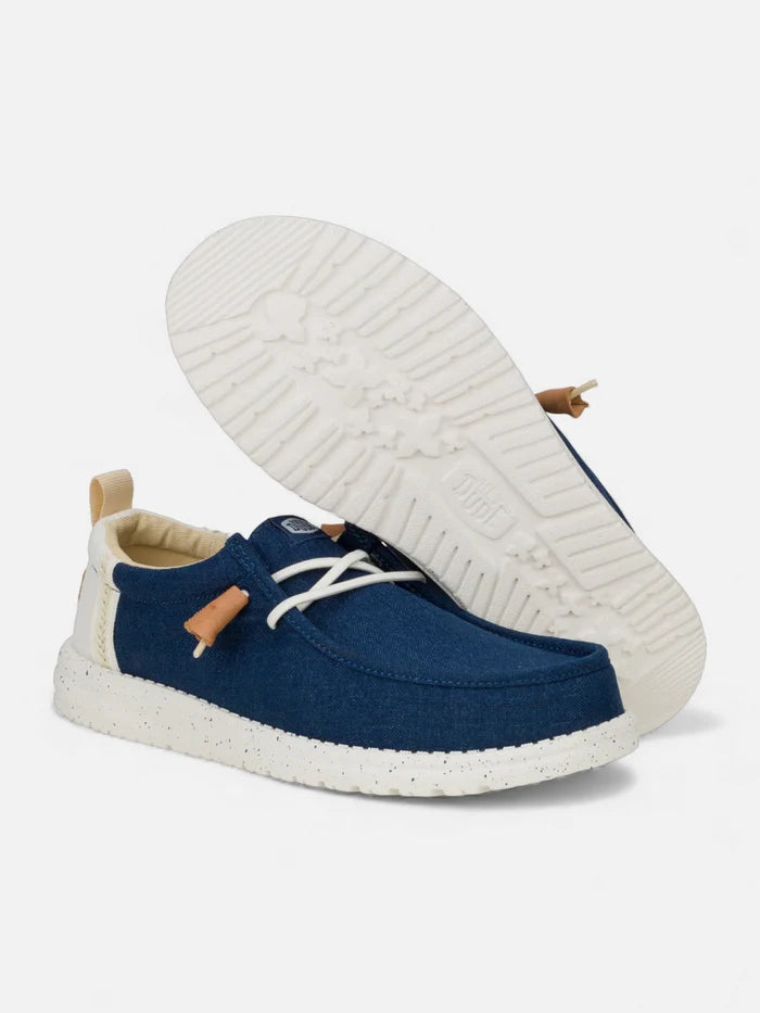 Zapatos Hey Dude Wally Craft Linen Azul Blanco
