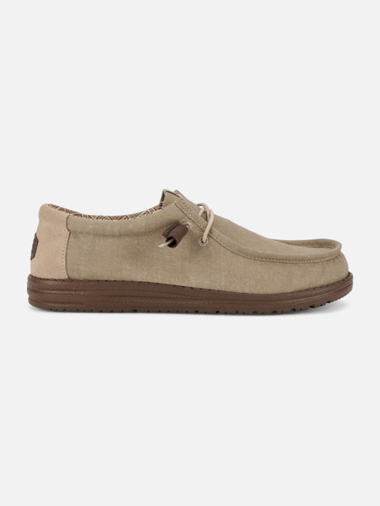 Zapatos Hey Dude Wally Stretch Canvas Block Marron