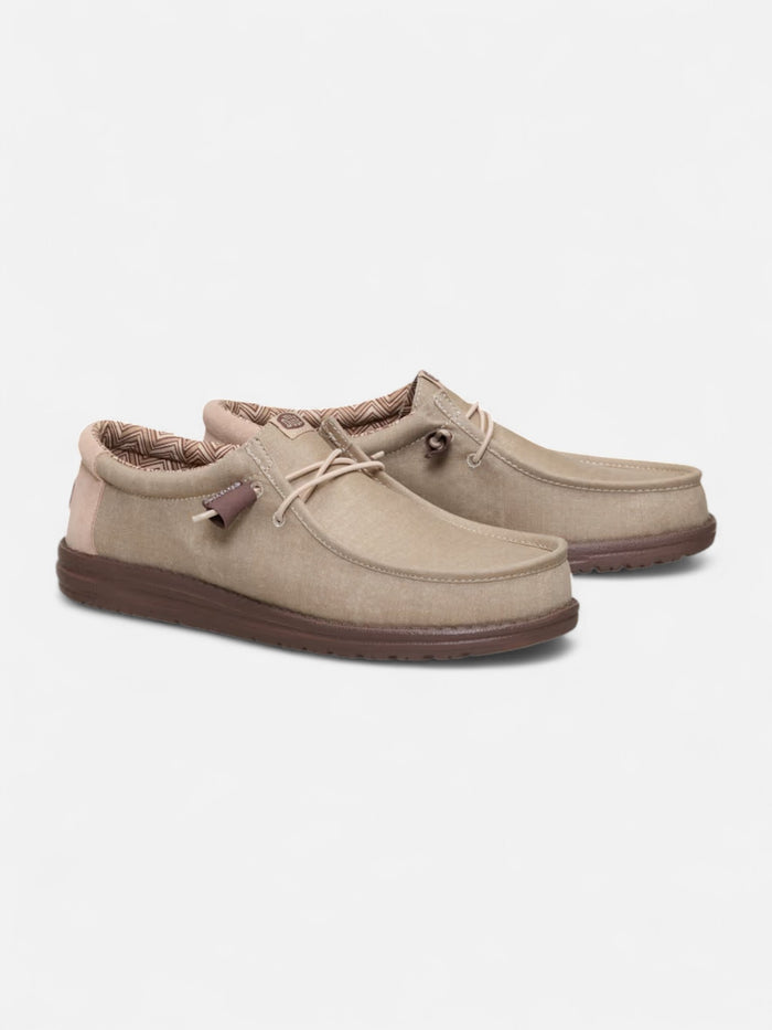 Zapatos Hey Dude Wally Stretch Canvas Block Marron