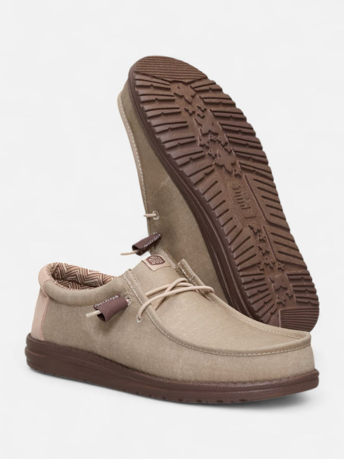 Zapatos Hey Dude Wally Stretch Canvas Block Marron