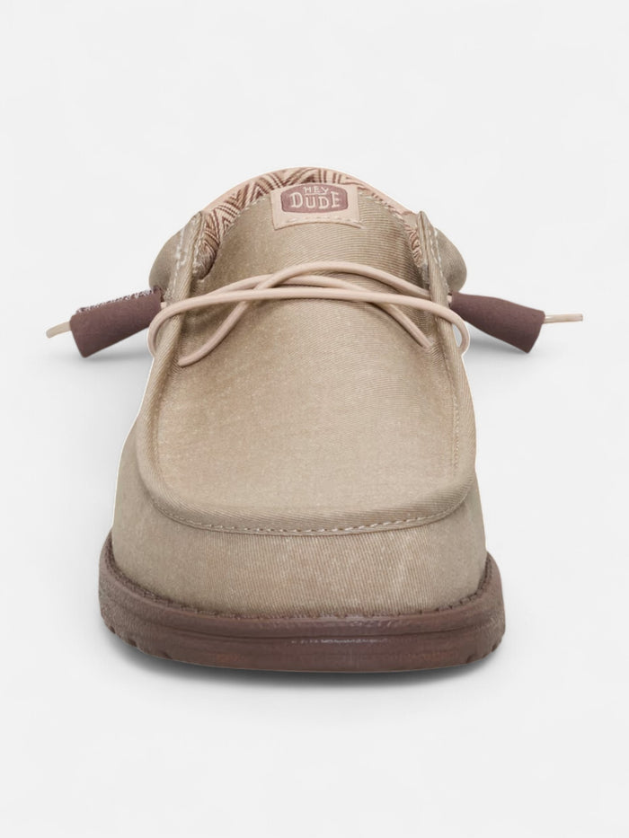 Zapatos Hey Dude Wally Stretch Canvas Block Marron
