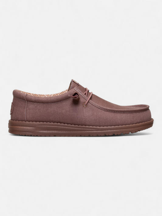 Zapatos Hey Dude Wally Stretch Canvas Marron