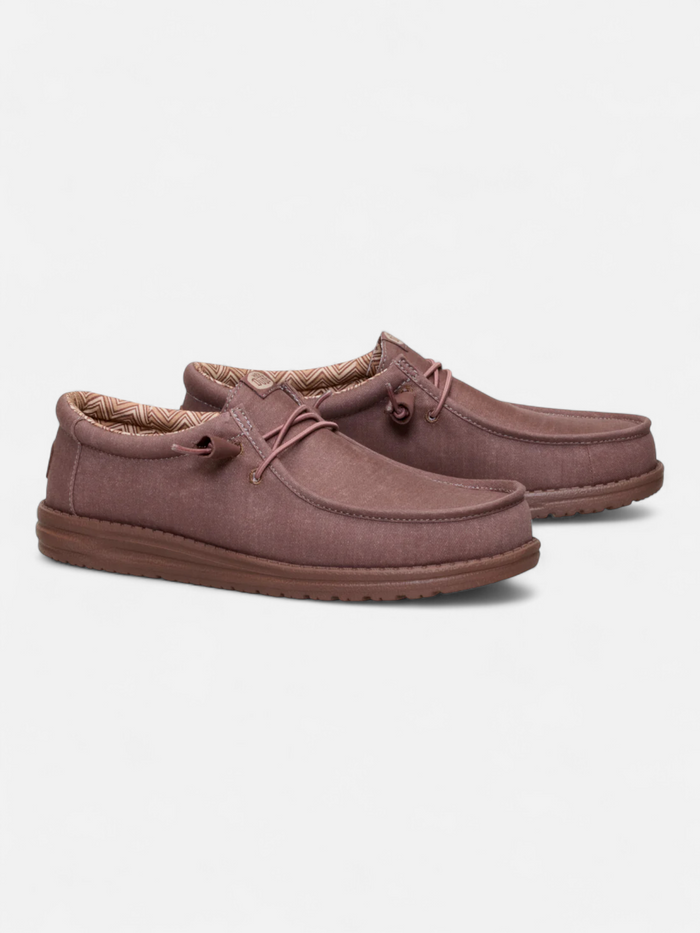 Zapatos Hey Dude Wally Stretch Canvas Marron